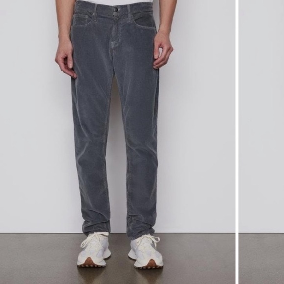 NWT FRAME L’Homme Grey Men’s Skinny Fit Corduroy In Savile Grey - Picture 7 of 8